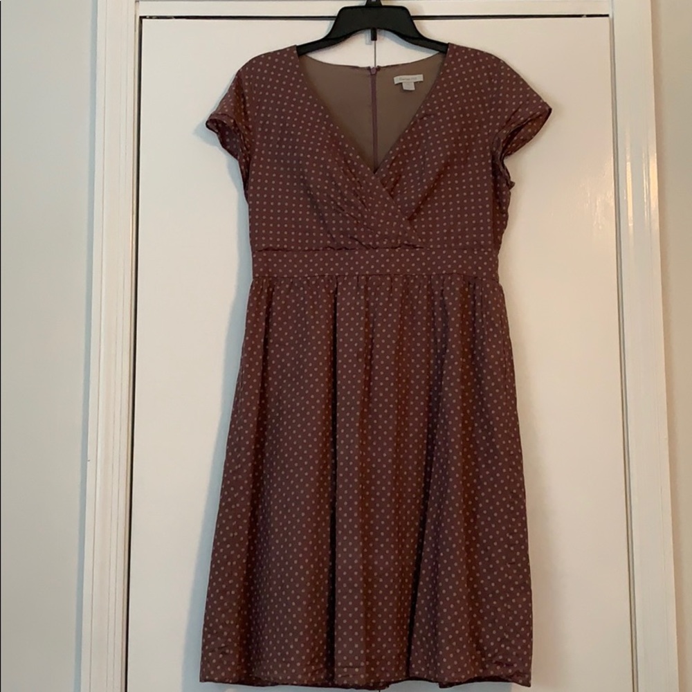 Garnet Hill polka dot cotton dress, lined, size 10
